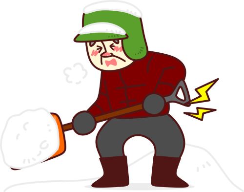 雪かき腰痛1